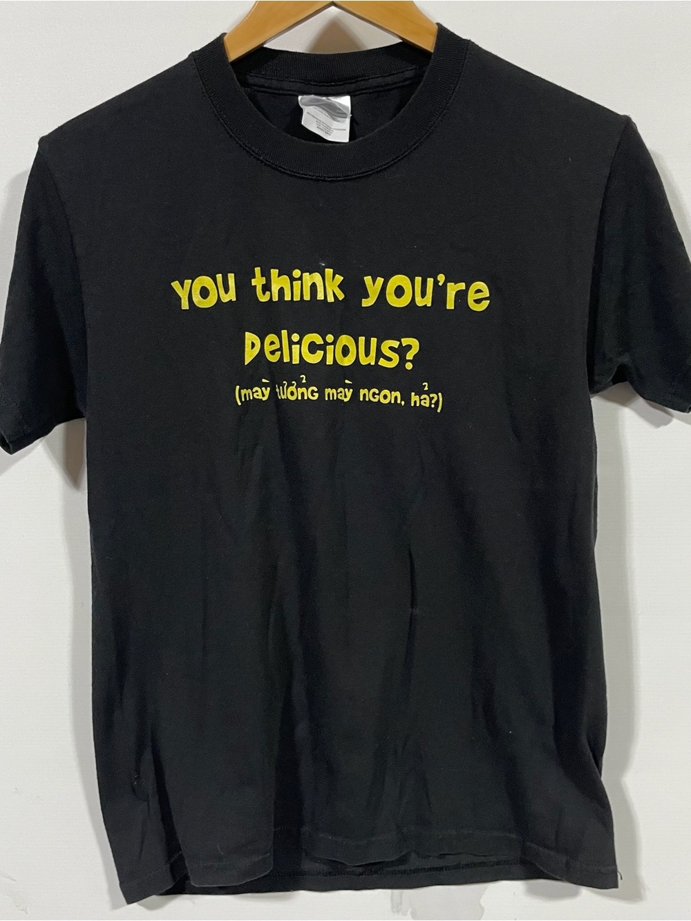 Vintage Black Tee with Yellow Graphic - Vintage